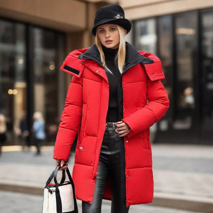 2024 Autumn Winter New Fashion Casual Warm Jacket Female Cute Women Down Cotton Coats Lady Elegant Overcoat Long Parkas Thick