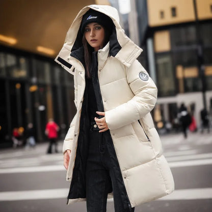 2024 Autumn Winter New Fashion Casual Warm Jacket Female Cute Women Down Cotton Coats Lady Elegant Overcoat Long Parkas Thick