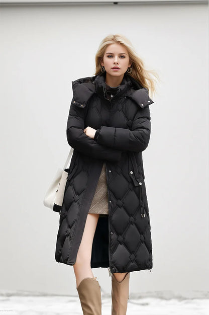 2024 New Snow Wear Winter Coat For Women Down Jacket Warm Thicken Casual Loose Hooded Jacket Elegant Female Long Parkas Overcoat