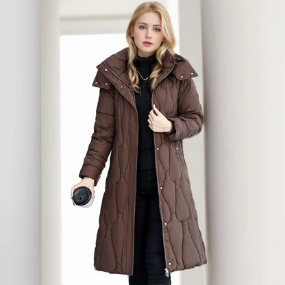 2024 New Winter Women Long Parkas Pockets Thick Warm Hooded Down Cotton Coat Female Loose Puffer Jackets Windproof Snow Overcoat